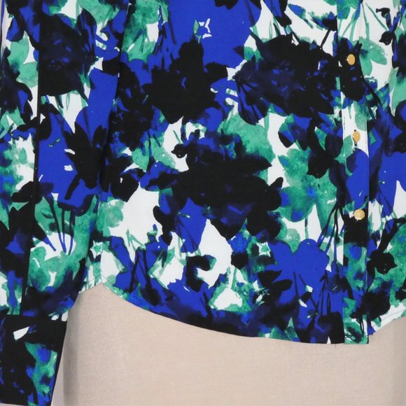 CALVIN KLEIN SIZE S MULTI- COLORED TIE NECK BOW BLOUSE - Picture 10 of 13